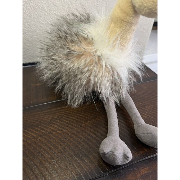 Purely Luxe OSTRICH 17" Plush Toy Sparkle Gray White Bird 2018 Stuffed Animal - Picture 5 of 9